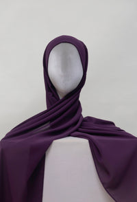 Dark Purple Undercap Premium Chiffon Hijab
