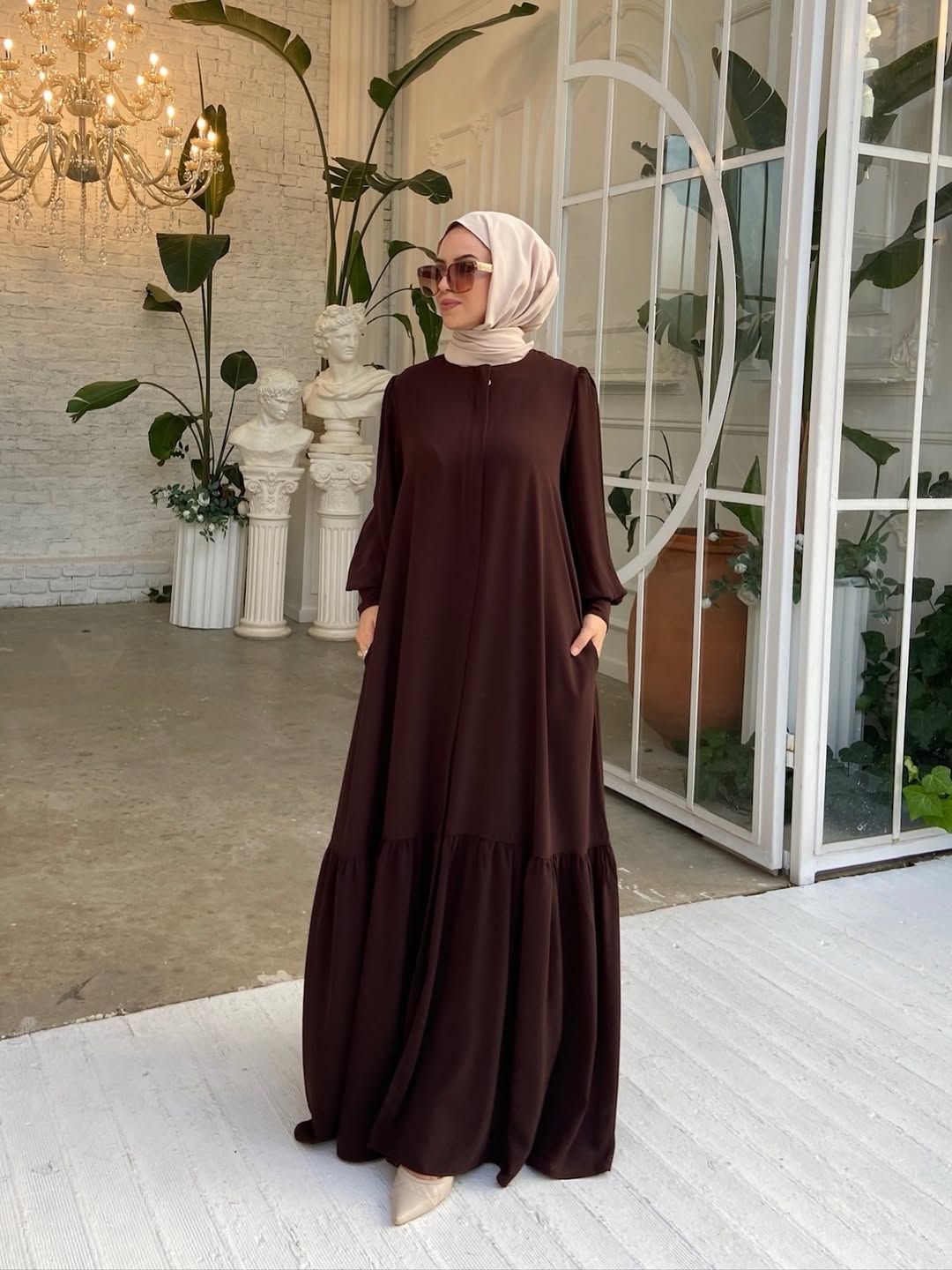 Espresso Elegance Maxi Dress