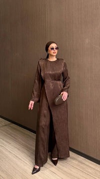 Mocha Radiance Wide-Leg Jumpsuit