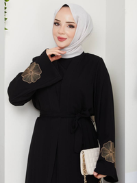 Noir Bloom Embroidered Abaya