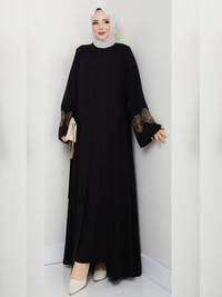 Noir Bloom Embroidered Abaya