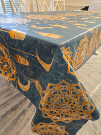 Blue and Gold Tablecloth FINAL SALE