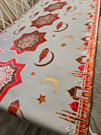 White and Red Ramadan/Eid Tablecloth FINAL SALE