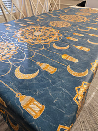 Blue and Gold Tablecloth FINAL SALE