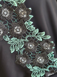 Floral Crystal Embroidered Abaya