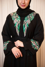Black Embroidered Leaves Abaya FINAL SALE