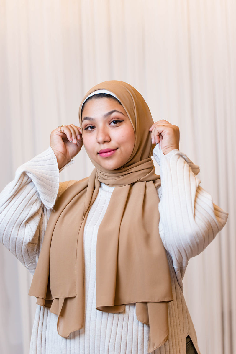 Sepia Beige Premium Chiffon Hijab