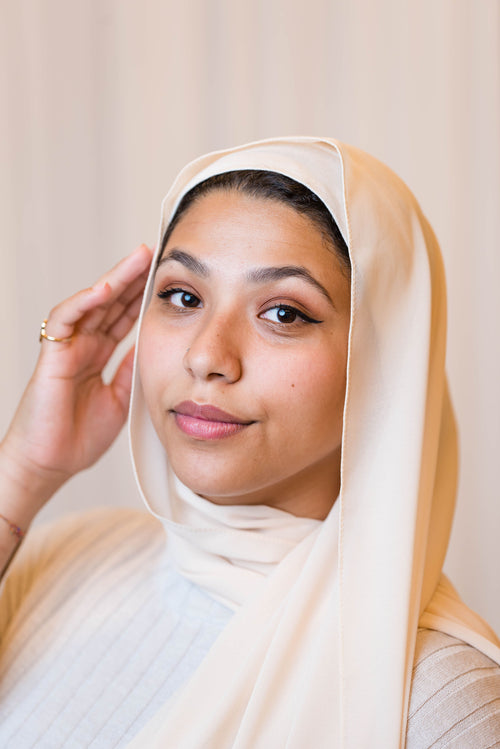 Cream Beige Premium Chiffon Hijab